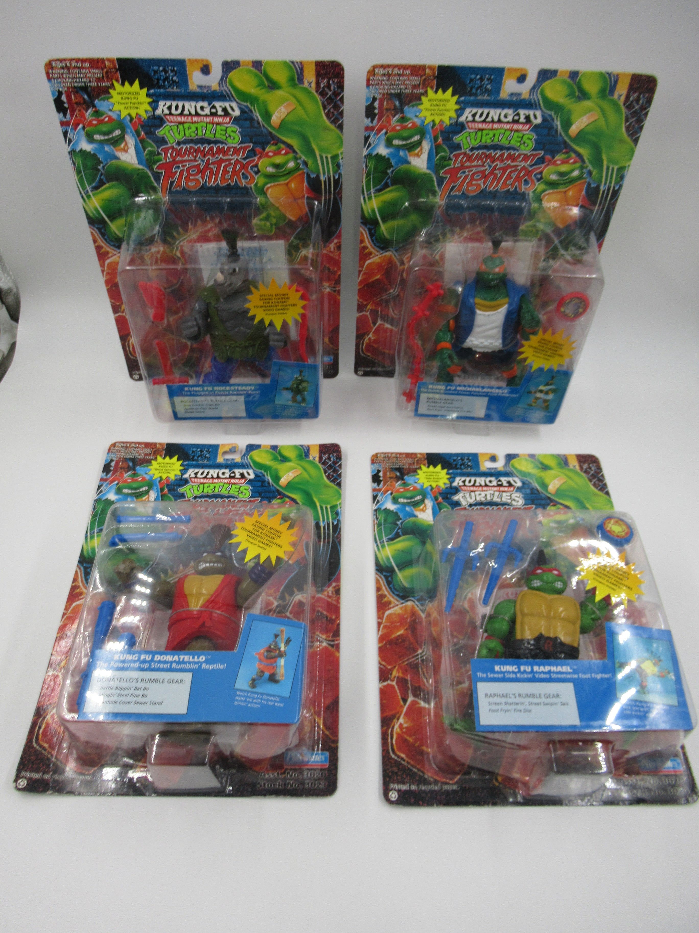 Teenage Mutant Ninja Turtles Kung Fu Tournament Fighters 4.5" Action Figures TMNTs Set of 4 - Playmates (1994)